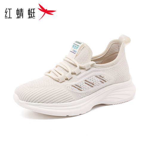 红蜻蜓运动厚底休闲跑步妈妈鞋米