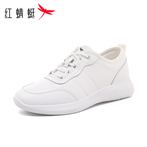 红蜻蜓正品女鞋小白鞋春季防泼水运动休闲鞋软底轻便健步旅游鞋软