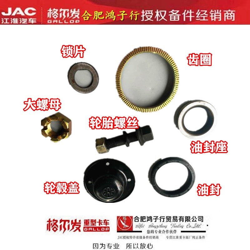 江淮格尔发K3LA5LK5L/义和前桥/轮毂盖油封座圈齿圈轮胎螺丝G1P10