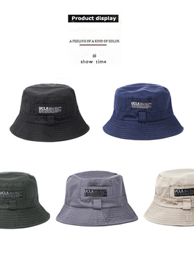 四季纯色双面街头网红运动帽渔夫帽男女四季潮人盆帽户旅游外遮阳