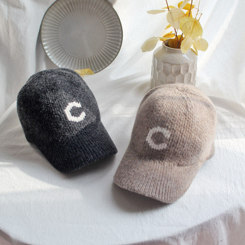 韩国进口C字母80羊毛厚女鸭舌帽