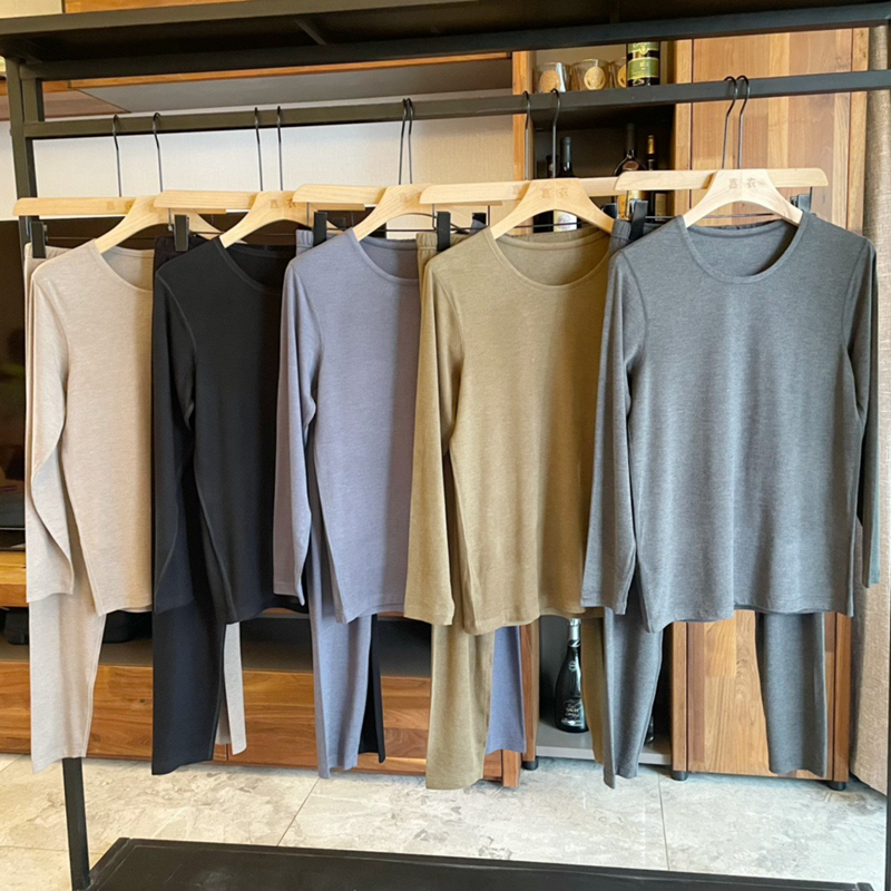 秋冬东洋纺男士发热内衣轻薄款