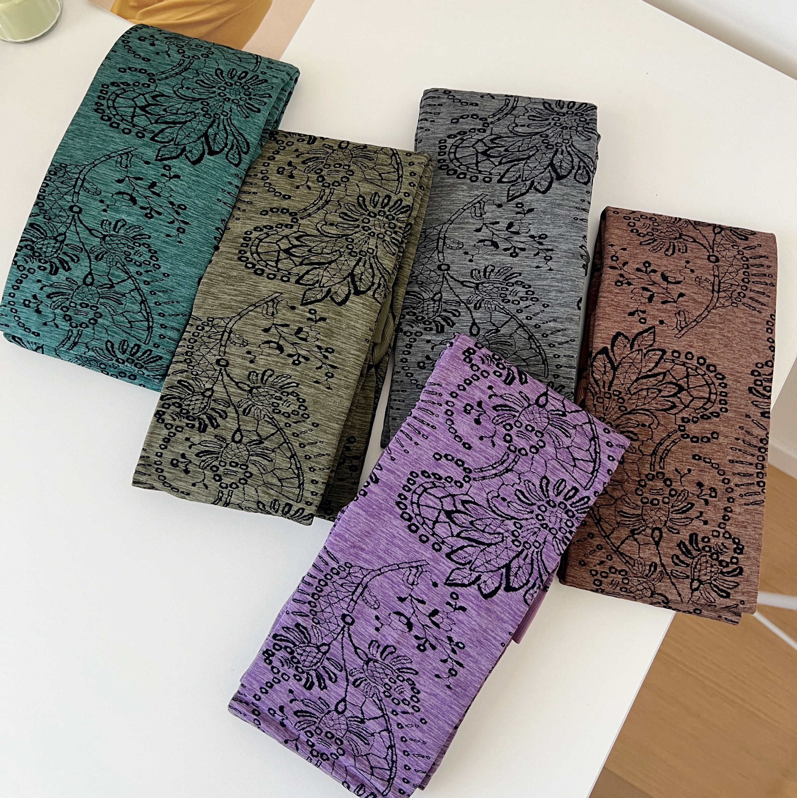 春秋100D加厚图腾提花天鹅绒丝袜