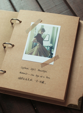 A5活页本子diy相册本手帐本文艺纪念册礼物牛皮纸笔记本旅行本子