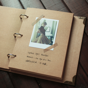 A5活页本子diy相册本手帐本文艺纪念册礼物牛皮纸笔记本旅行本子