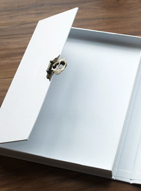 白色中式礼盒A4文件收纳盒子复古婚礼伴手礼品书形盒防水精装盒