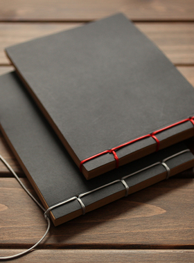 复古牛皮纸线装本古风创意横版空白涂鸦本速写笔记本手绘本日记本