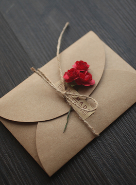 手工花束信封邀请函diy文艺爱情告白贺卡生日卡片送闺蜜个性礼物