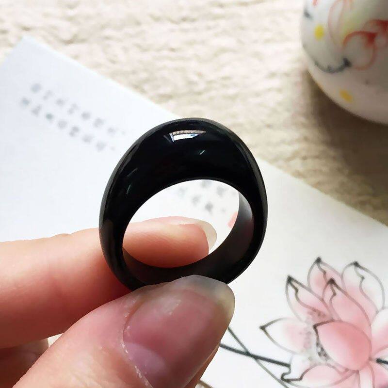 玛瑙玉髓转运戒指冷淡风指环情侣款 个性设计简约小众男女扳指潮