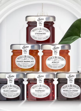 英国Tiptree缇树果酱28g*6草莓覆盆子黑加仑樱桃烘焙早餐婚礼手伴