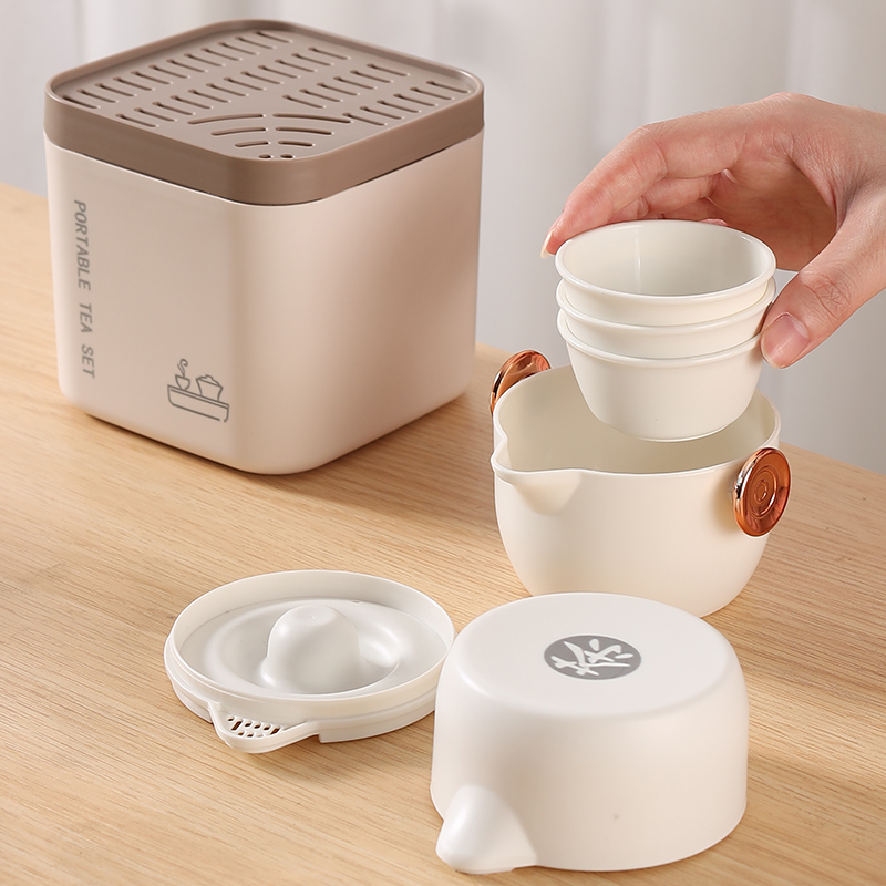 时尚车载旅行迷你户外便携式塑料茶具潮汕功夫旅游装一壶三杯茶盘,餐饮具,旅行茶具,淘宝优惠券,粉丝福利购,淘宝优惠卷