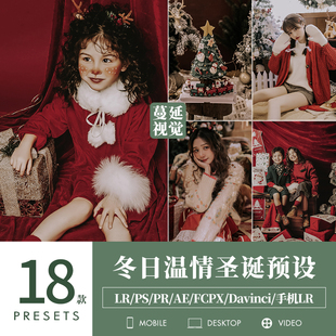 LR预设冬季圣诞调色PS棕咖调人像PR像素蛋糕滤镜LUTs飞思FCPX剪映