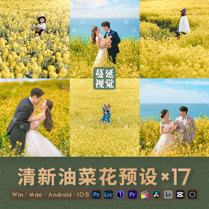 油菜花LR预设PS滤镜儿童像素蛋糕婚纱人像PR剪映LUTs飞思剪映调色