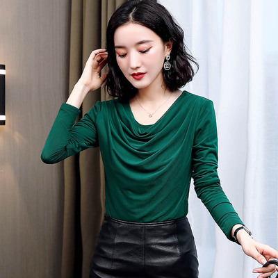 秋冬加绒加厚网纱打底衫女长袖2020新款洋气显瘦保暖气质上衣小衫