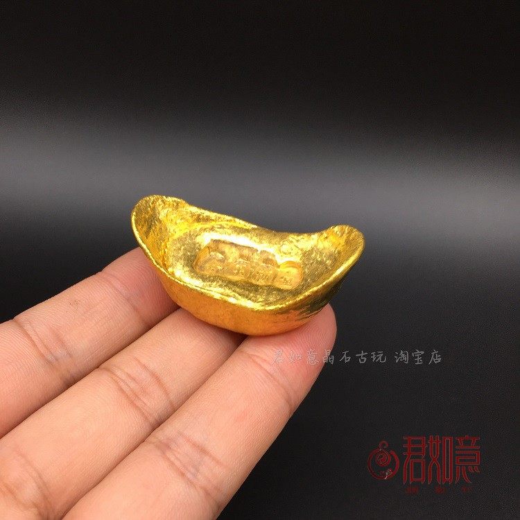 实心合金铜仿古小元宝金玉满堂金元宝迷你小元宝大清金锭摆件