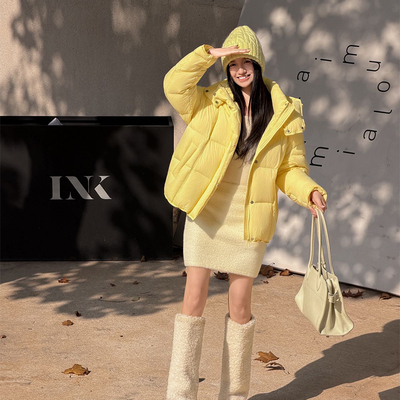 新款白鸭绒短款外套泡芙羽绒服女