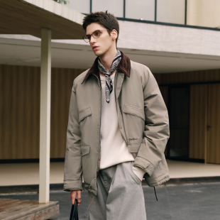 撞色宽松翻领夹克棉服男士 PSO 3M雪丽棉 女装 外套 Brand男装