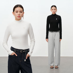 t恤女保暖打底衫 PSO 显瘦长袖 可爱小狗高领修身 体恤上衣 Brand女装