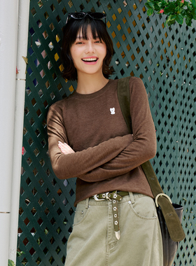 PSO Brand 女装优可丝针织白色内搭打底衫修身保暖长袖上衣秋季潮