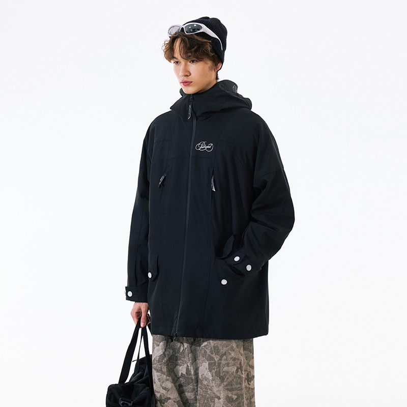 PSO Brand男装女装【三防】户外LOGO中长款连帽风衣夹克外套春秋
