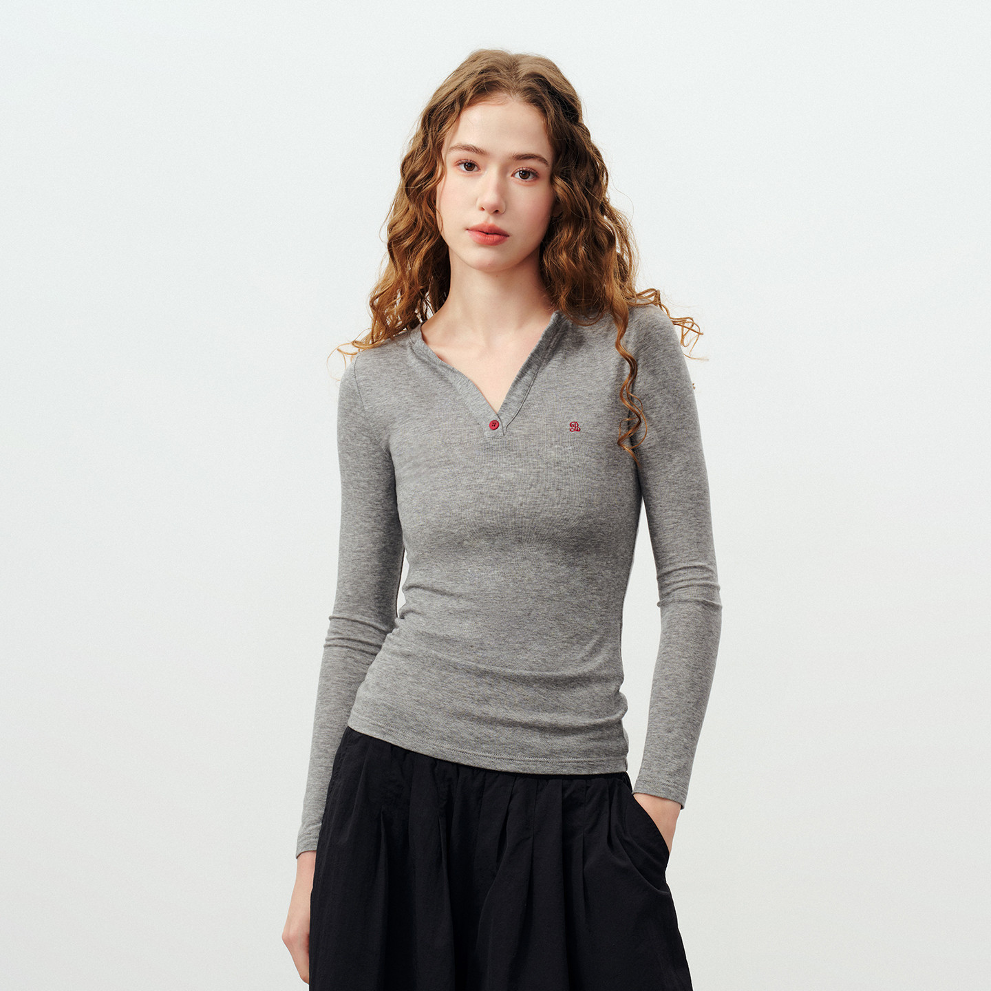 PSO Brand女装薄款天丝羊毛混纺V领纯色长袖t恤女修身显瘦上衣,男装,T恤,淘宝优惠券,粉丝福利购,淘宝优惠卷