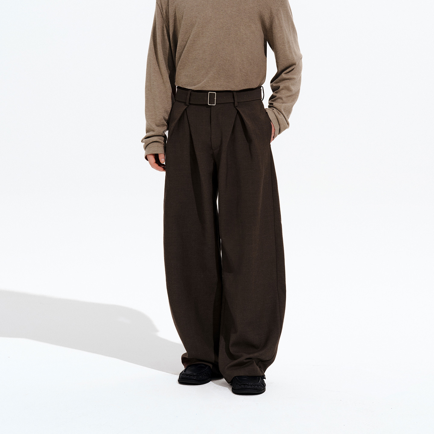 PSO Brand男装女装褶皱垂感宽松棕色裤子女款直筒阔腿西装裤潮牌,男装,休闲裤,淘宝优惠券,粉丝福利购,淘宝优惠卷