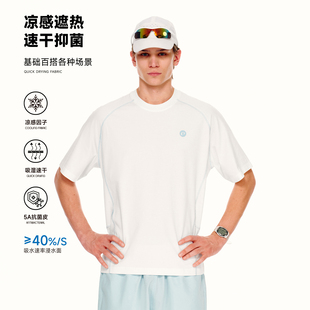 Brand男装 宽松运动t恤上衣夏季 女装 男款 凉感速干抗菌圆领短袖 PSO