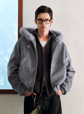 PSO Brand男装女装【肌理绒感】可爱西高地毛领连帽夹克外套女款