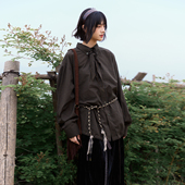 Brand 衬衫 云旗同款 女装 PSO 纹可拆卸丝巾长袖 男装 老钱风格