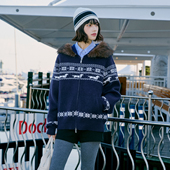 Brand 男装 女装 PSO 费尔岛毛领复古民族风毛衣宽松长袖 拉链外套秋