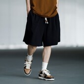 休闲宽松沙滩五分裤 PSO 潮 卡其色系纯色短卫裤 夏季 Brand男装 女装