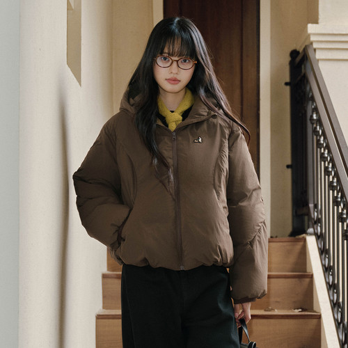 PSO Brand女装高领连帽宽松防风加厚防寒服棉服女款冬季潮牌外套