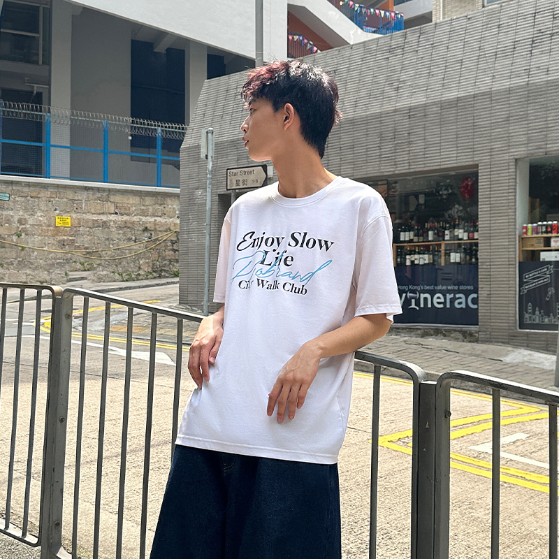 【凉感匹马棉】PSO Brand男装女装竹节肌理感标语印花短袖T恤体恤