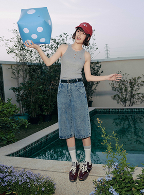 PSO Brand 男装女装肌理华夫格可爱腊肠犬刺绣背心无袖短袖上衣