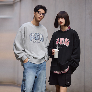 毛巾底贴布刺绣休闲套头圆领卫衣潮牌长袖 女装 上衣 Brand男装 PSO