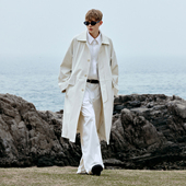 Brand男装 女装 日本东丽 PSO 亚麻混纺翻领风衣中长款 大衣外套