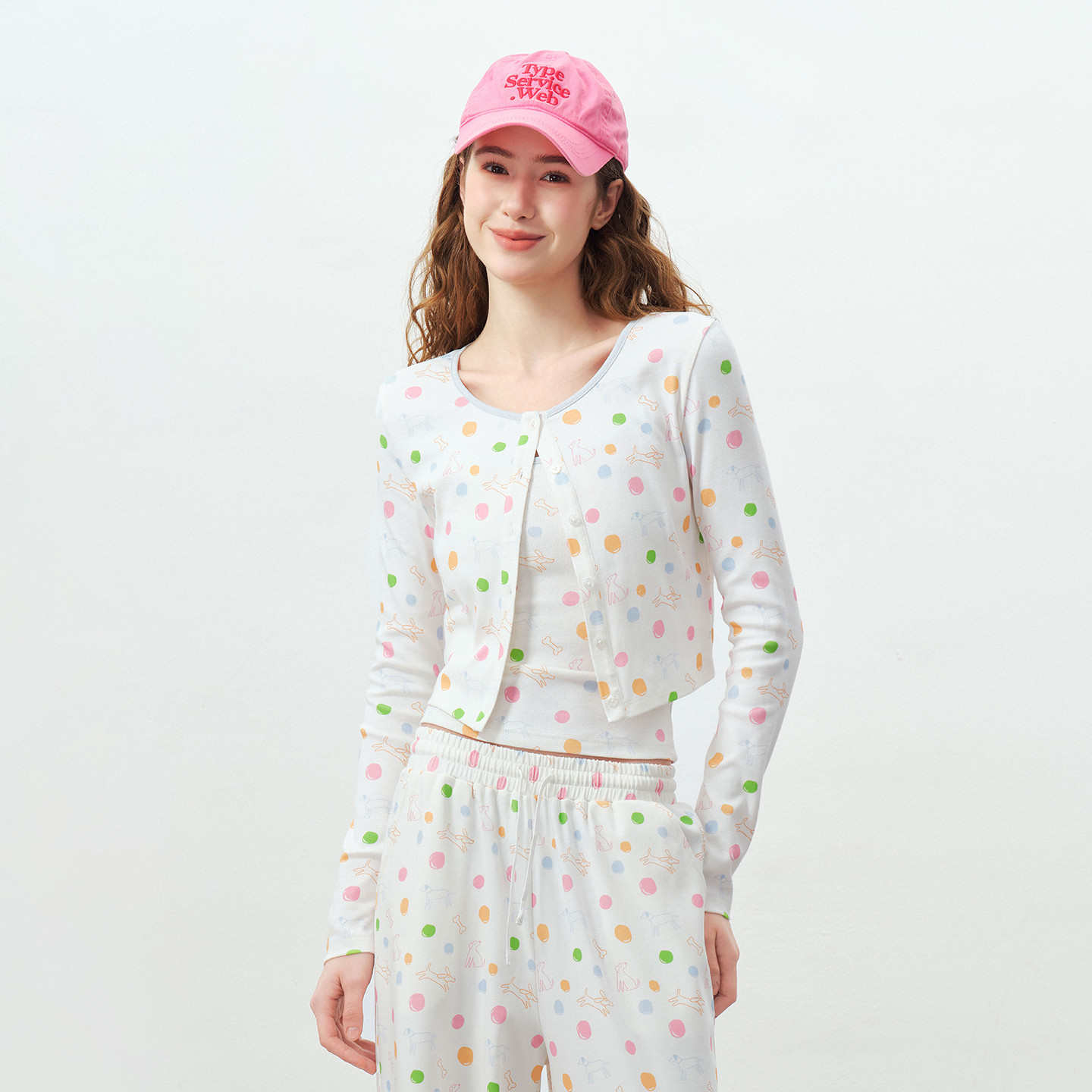 PSO Brand女装两件套小狗圆领短款长袖t恤女吊带背心修身上衣开衫,男装,针织衫/毛衣,淘宝优惠券,粉丝福利购,淘宝优惠卷