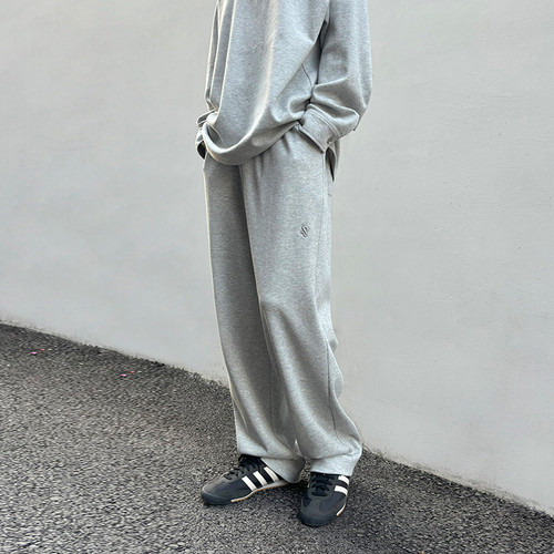 PSO Brand男装女装针织直筒垂感灰色卫裤男款宽松百搭休闲长裤
