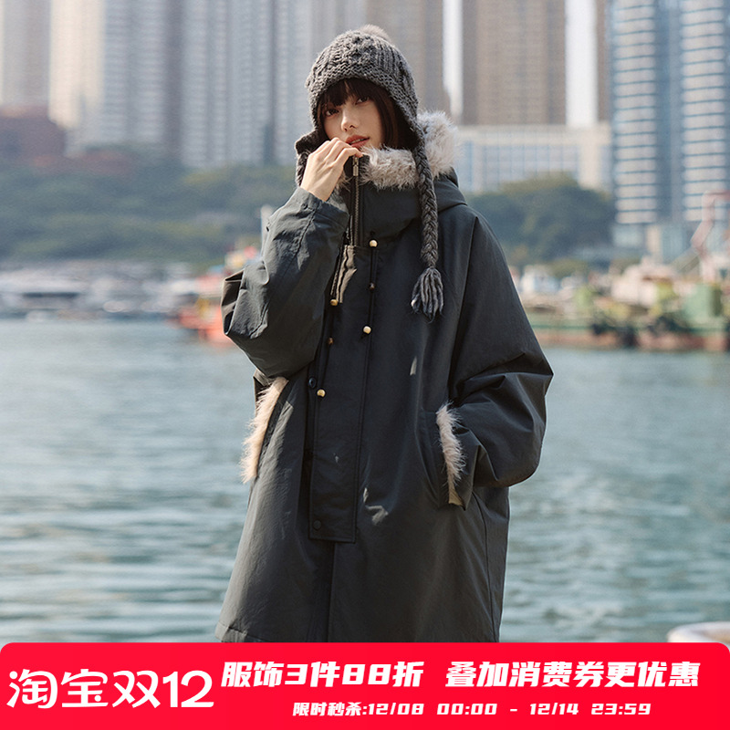 PSO Brand男装女装毛领棉袄风衣派克服棉服女款冬季外套防寒服潮