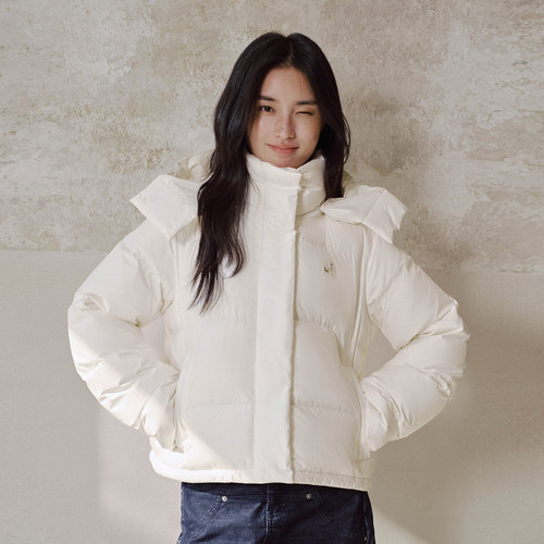 PSO Brand女装90绒立领连帽显瘦保暖短款羽绒服女款冬季外套厚款