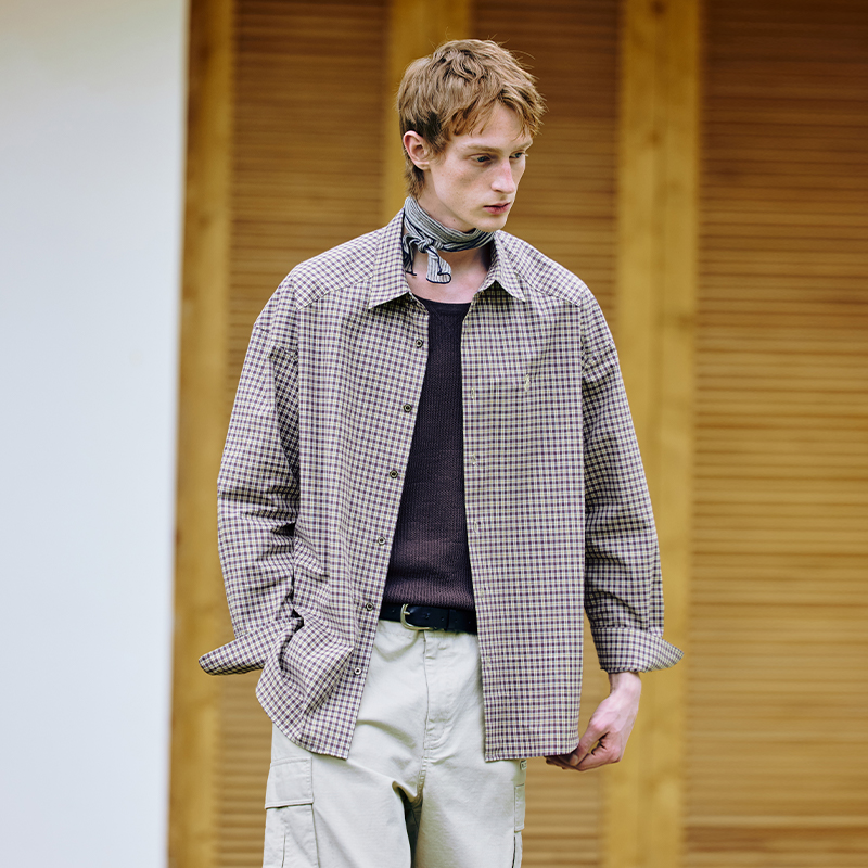 PSO Brand男装女装【育克Yoke】刺绣小狗美式学院长袖衬衫宽松秋