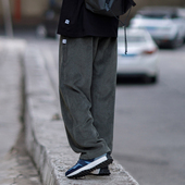 Brand男装 女装 复古灯芯绒阔腿长裤 PSO 宽松休闲黑色直筒裤 百搭