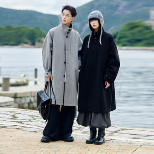 呢子中长款 女装 宽松立领黑色大衣仿呢情侣外套秋冬 Brand男装 PSO