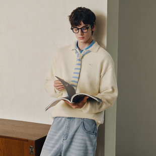 女装 仿貂毛复古毛衣男款 冬季 PSO 宽松长袖 男装 针织衫 上衣 Brand