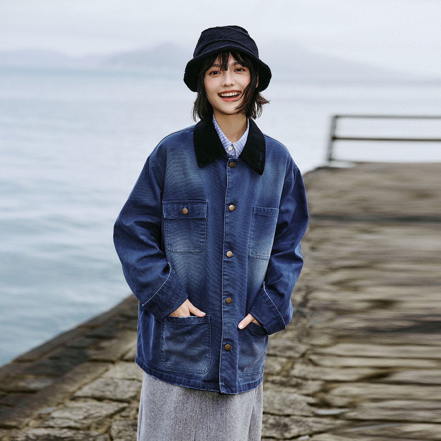 PSO Brand男装女装复古洗水Pra风帆布中古做旧宽松工装夹克外套,男装,夹克,淘宝优惠券,粉丝福利购,淘宝优惠卷