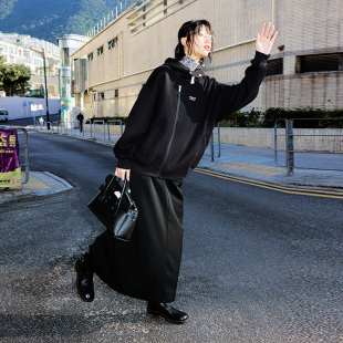 空气层拉链款 女装 双面襟休闲宽松连帽卫衣外套情侣 Brand男装 PSO