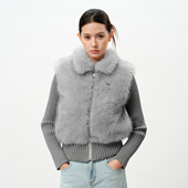 PSO 爱心小狗翻领绒面针织拼接夹克保暖毛毛外套女冬季 Brand 女装