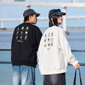 PSO 加厚情侣外套秋 可爱像素小狗宽松圆领卫衣女款 Brand男装 女装