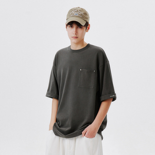 T恤夏半袖 PSO 200克32支小鱼鳞底卫衣撞钉口袋短袖 女装 Brand男装