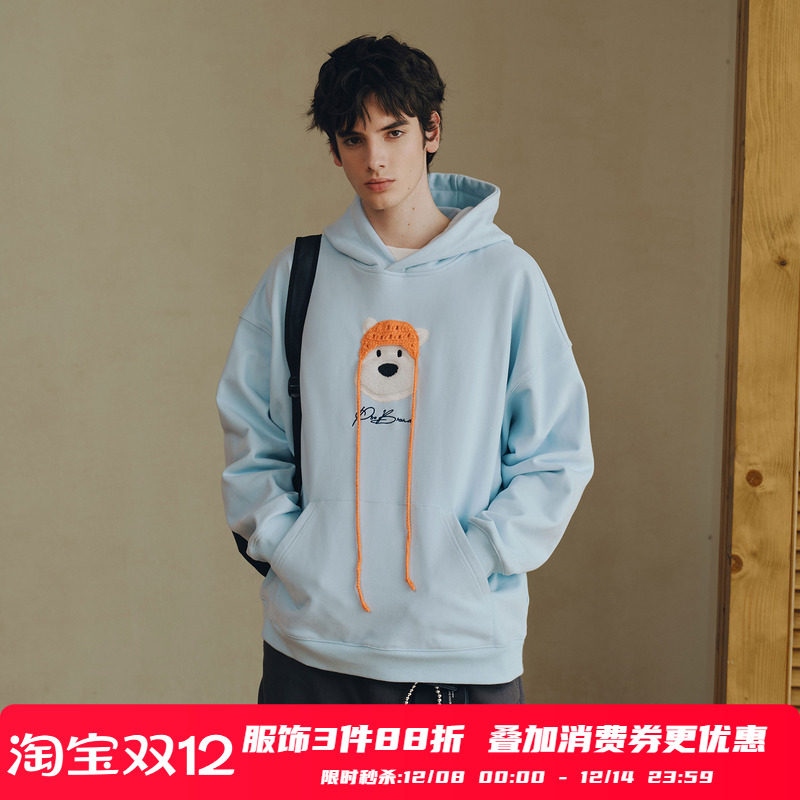 PSO Brand男装女装【恒温暖皮】帽子西高地加绒加厚连帽卫衣外套